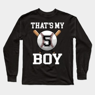 That's My Boy #5 Baseball Jersey 5 Niche Baseball Dad Father's Day Long Sleeve T-Shirt